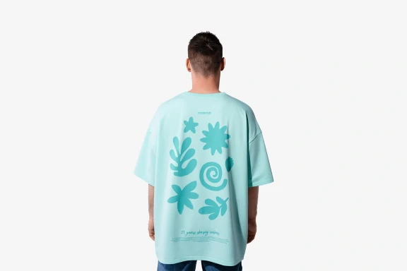 Tričko oversized, mätová farba